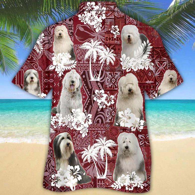 Old English Sheepdog Hawaiian Shirt, Gift For Dog Lover Shirts, Men's Hawaiian Shirt, Summer Hawaiian Aloha Shirt Summer Gifts