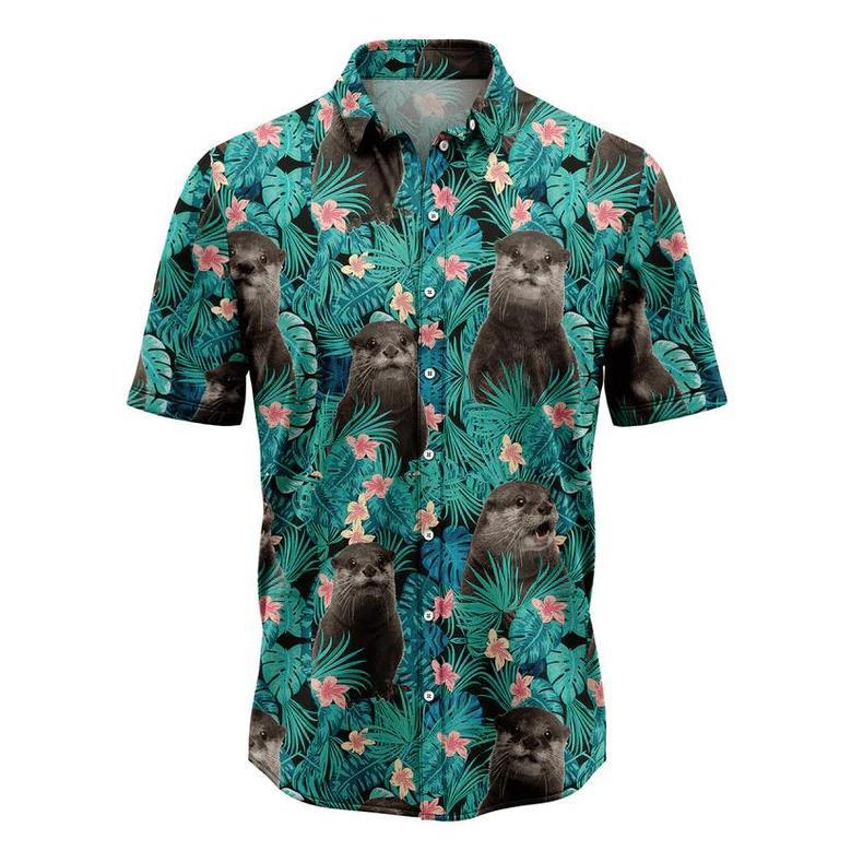 Otter Tropical Hawaiian Shirt, Summer Hawaiian Shirts For Men, Women Aloha Beach Shirt Summer Gifts