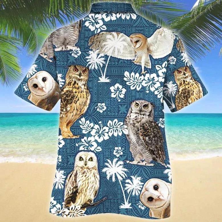 Owl Blue Tribal Pattern Hawaiian Shirt Summer Gifts