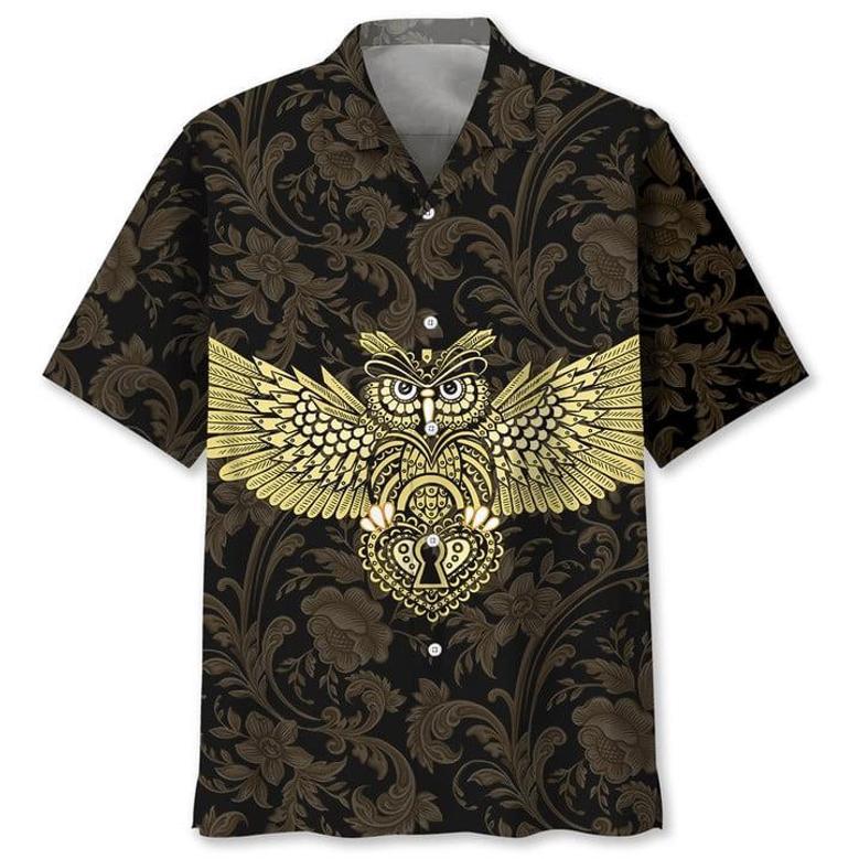 Owl Golden Pattern Hawaiian Shirt Summer Gifts