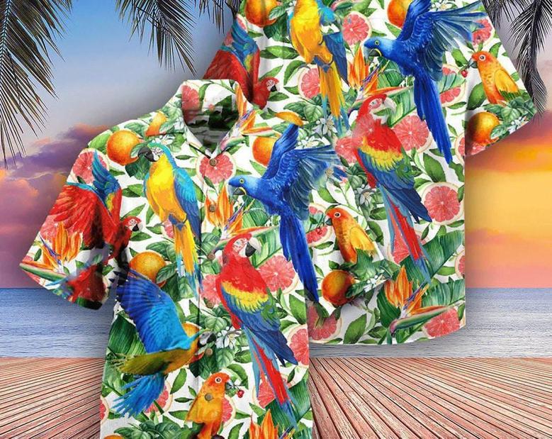 Parrot Make Red Grapefruit Flavor, Funny Hawaiian Shirt, Hawaiian Shirt Women Man, Hawaii Shirt Party Summer, Hawaiian Set Gift, Gift Party Summer Gifts