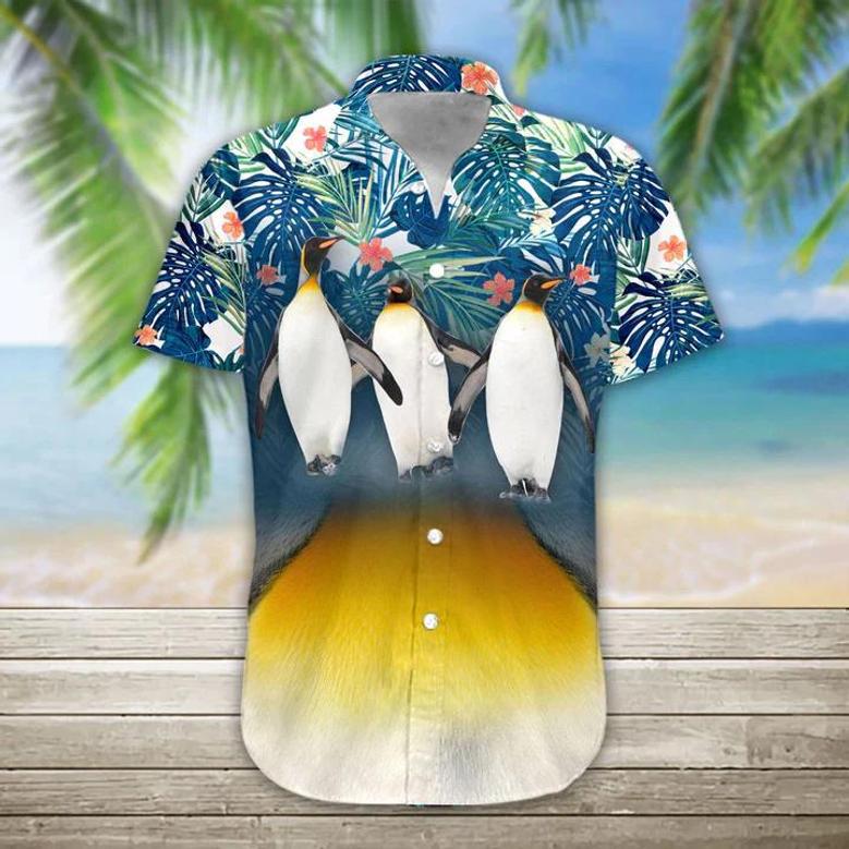 Penguin Hawaii Shirt, Mens Hawaiian Aloha Beach Shirt, Hawaiian Shirts For Men Summer Gifts