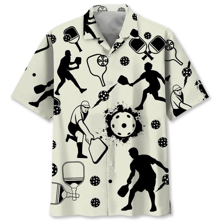 Pickleball Icon Bw Hawaiian Shirt Summer Gifts