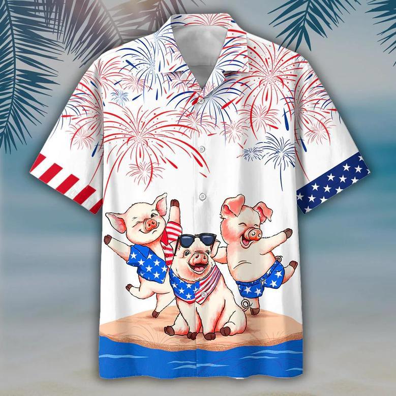 Pig's Of July Hawaiian Shirts - Independence Day Hawaiian Shirt, Usa Patriotic Hawaiian Shirt Summer Gifts