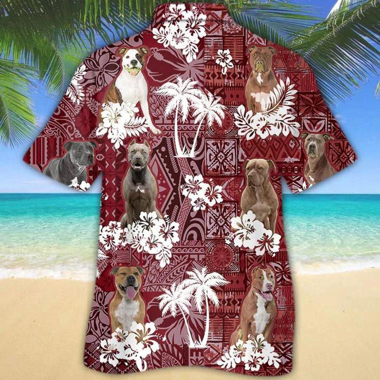 Pitbull Hawaiian Shirt, Gift For Dog Lover Shirts, Men's Hawaiian Shirt, Summer Hawaiian Aloha Shirt Summer Gifts