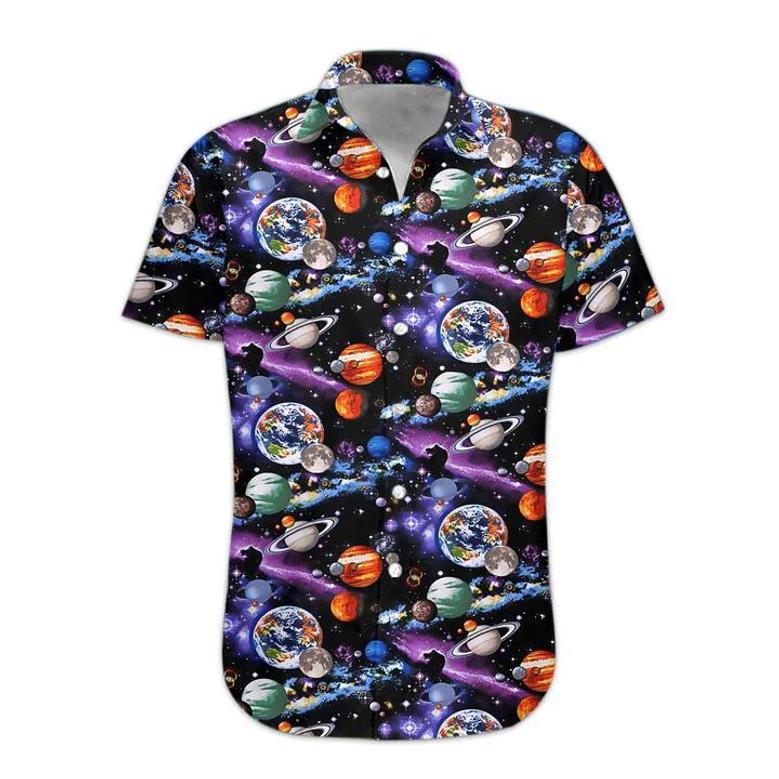 Planet Solar System Hawaiian Shirt, Hawaiian Shirts For Men Print Button Down Shirt Summer Gifts