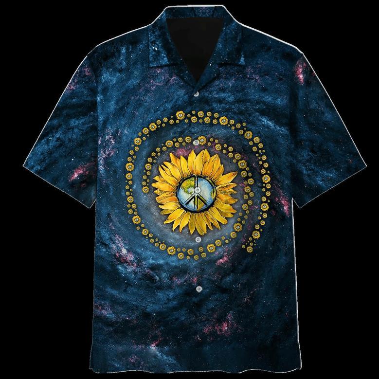 Psychedelic Shirt- Peace Sign- Hawaiian Shirt Summer Gifts