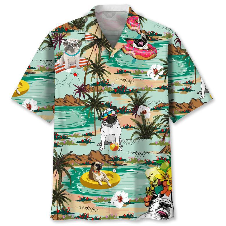 Pug Beach Hawaiian Shirt Summer Gifts