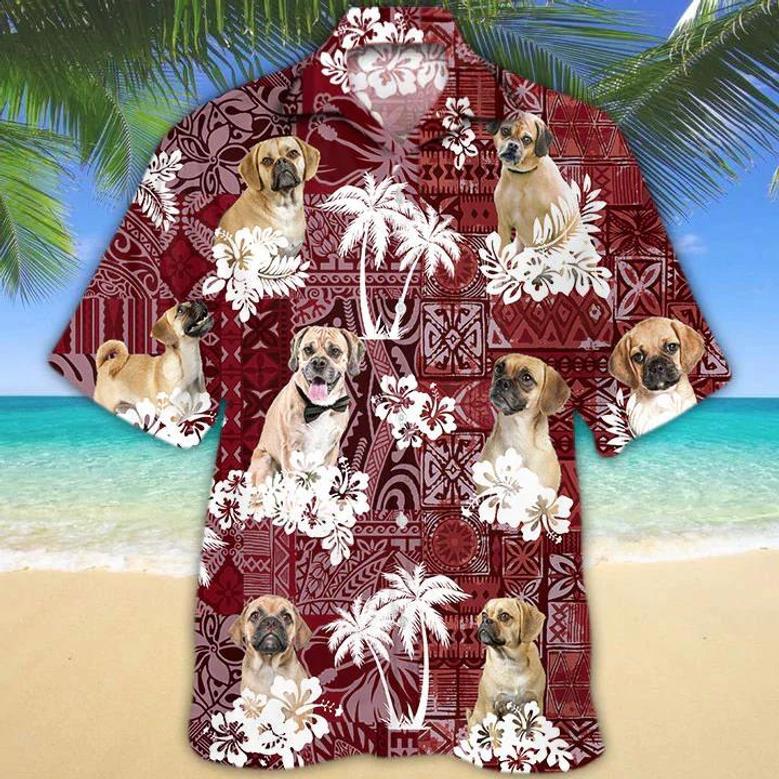 Puggle Dog Hawaiian Shirt, Gift For Dog Lover Shirts, Men's Hawaiian Shirt, Summer Hawaiian Aloha Shirt Summer Gifts