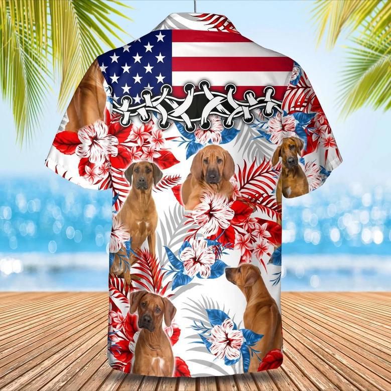 Rhodesian Ridgeback Flower American Hawaiian Shirt, Summer Aloha Shirt, Men Hawaiian Shirt, Women Hawaiian Shirt Summer Gifts