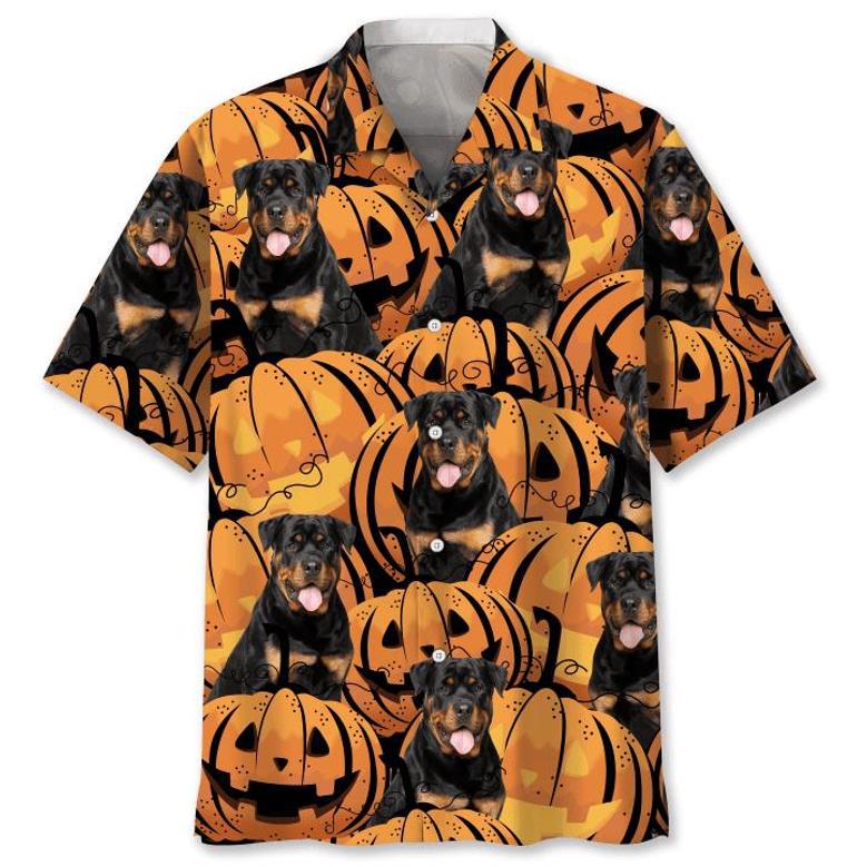 Rottweiler Pumpkin Halloween Hawaiian Shirt Summer Gifts