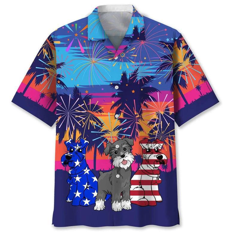 Schnauzer Firework Usa Hawaiian Shirt Summer Gifts