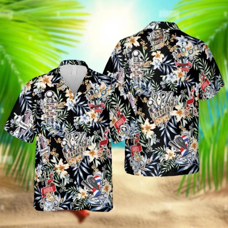 Shave Cut Trim Barber Hawaiian Shirt, Summer Shirt Summer Gifts