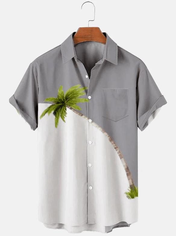 Short Sleeve Coconut Tree Hawaiian Shirts For Men And Women Summer Gifts