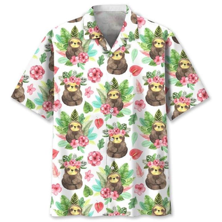 Sloth Cute Tropical Hawaiian Shirt Summer Gifts