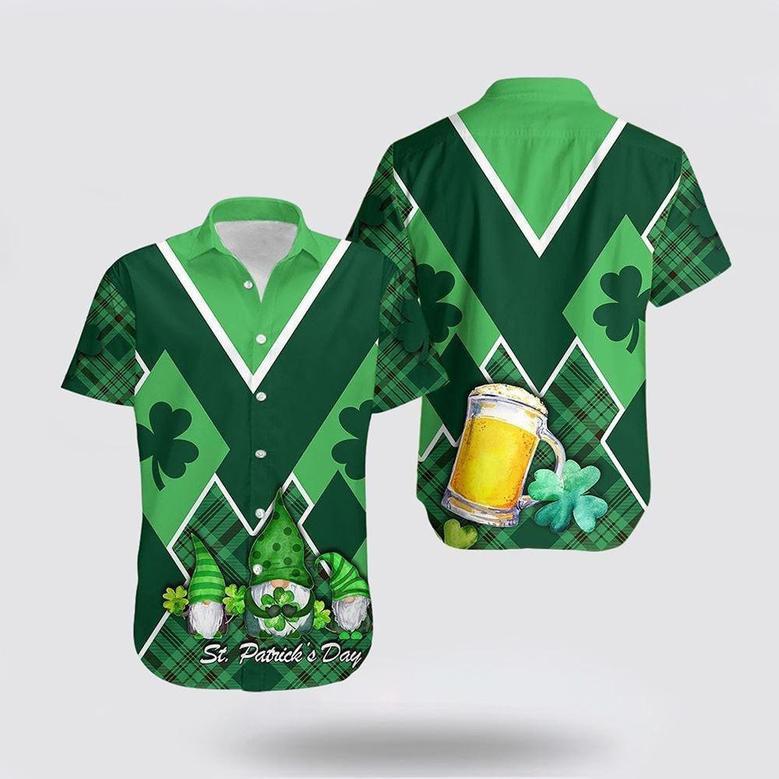 St Patrick�S Day Hawaiian Shirt, St. Patrick S Day Ireland Gnome Hawaiian Shirt Shamrock Summer Gifts