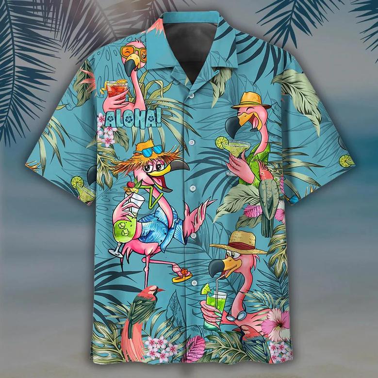 Summer Flammingo Beach Hippie Hawaiian Shirt Summer Gifts