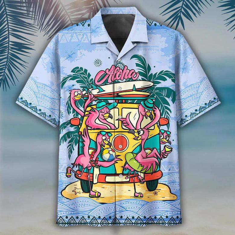 Summer Flammingo Beach Hippie Hawaiian Shirt Summer Gifts