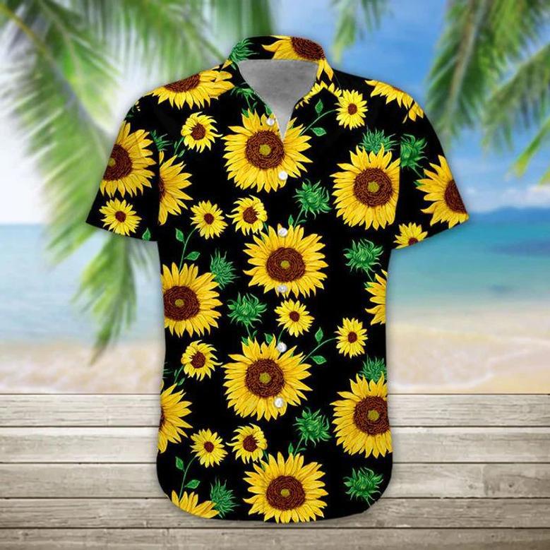 Sunflower Hawaii Shirt, Hawaiian Shirts For Men, Women Print Button Down Shirt Summer Gifts