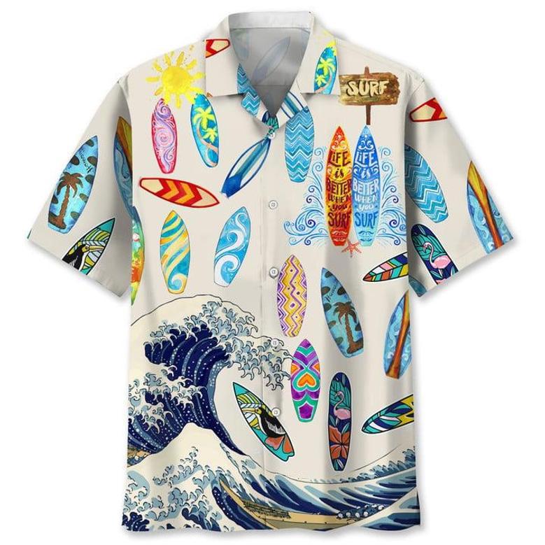 Surfing Lovers Hawaiian Shirt Summer Gifts