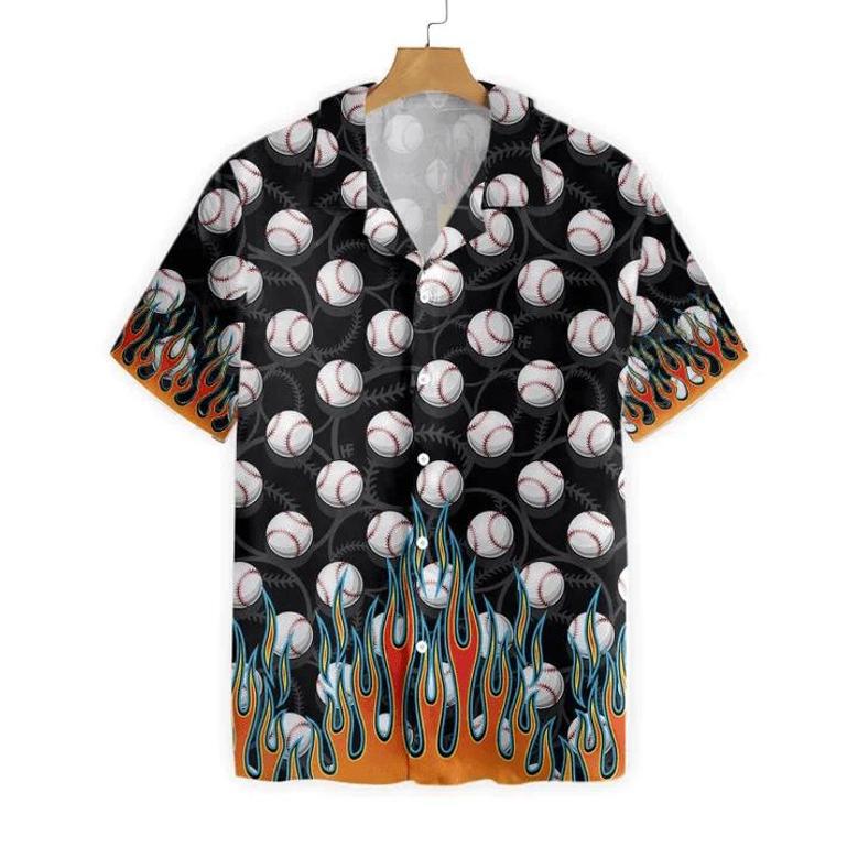 The Passion Of Sport Flame Baseballs Design Hawaiian Shirt Summer Gifts