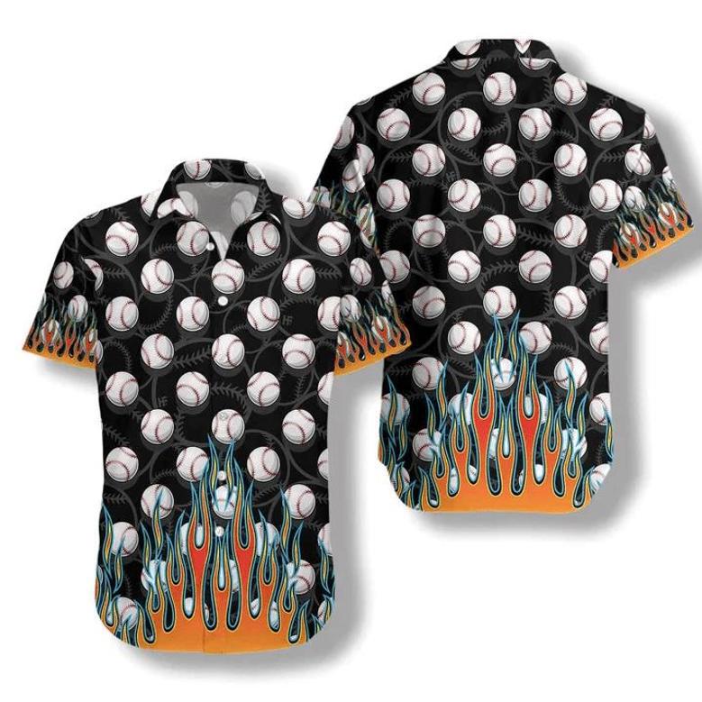 The Passion Of Sport Flame Baseballs Design Hawaiian Shirt Summer Gifts