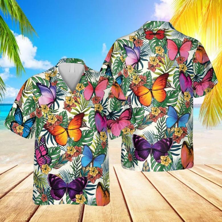 Tropical Butterfly Hawaiian Shirt, Mother�S Day Gift Summer Gifts