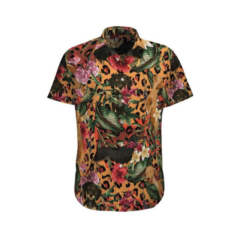 Tropical Leopard Skin Dachshund Hawaiian Shirt Summer Gifts