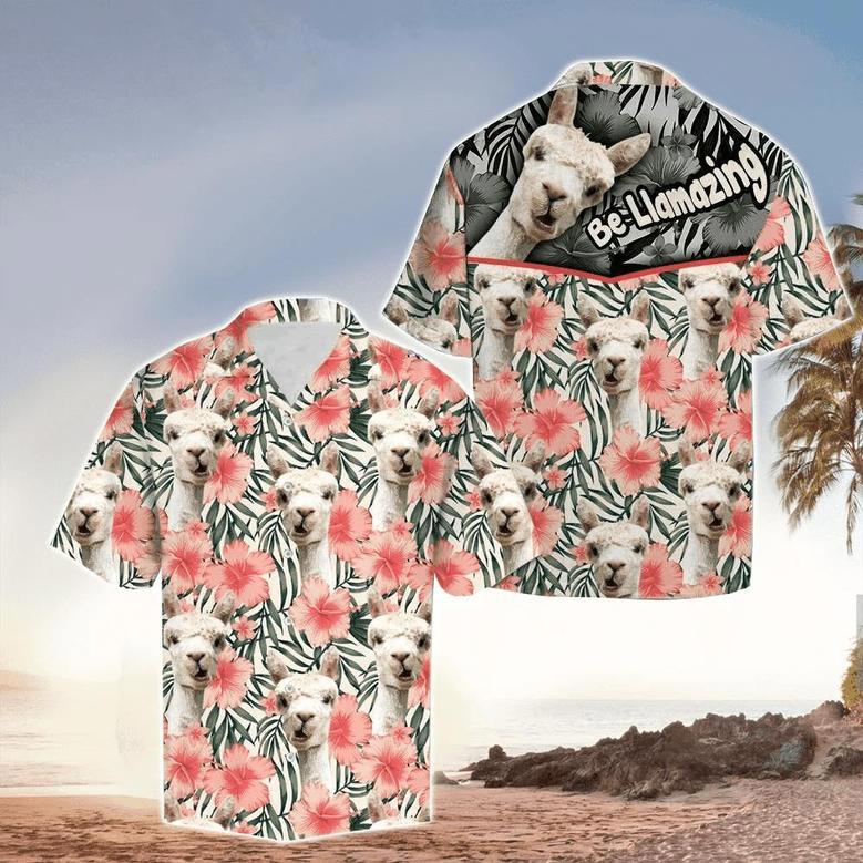 Tropical Pineapple Llama Multicolor Unique Design Unisex Hawaiian Shirt Summer Gifts