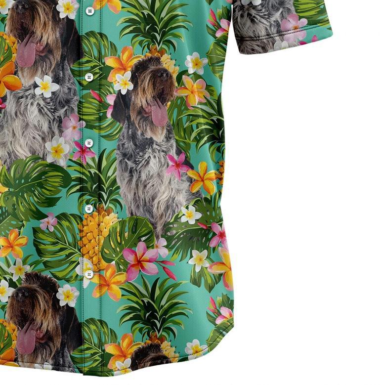 Tropical Pineapple Wirehaired Pointing Griffon Hawaii Shirt, Summer Hawaiian Shirts For Men Summer Gifts