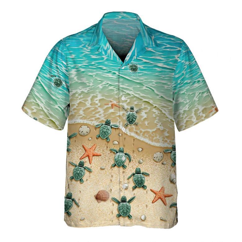 Turtle And Ocean Hawaiian Shirt Men's, Gift For Turtle Lovers Summer Gifts