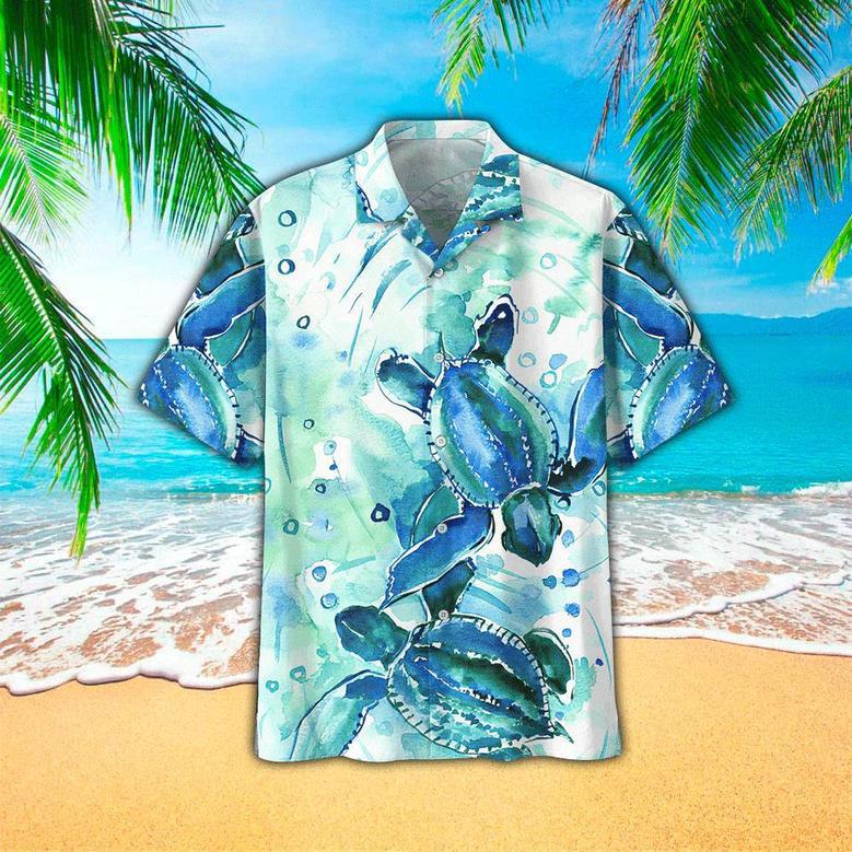 Turtle Flag American Summer Print Polyester Hawaiian Shirt Summer Gifts