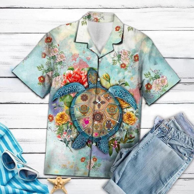 Turtle Flower Summer On Beach Hawaiian Shirt For Men And Women Summer Gifts