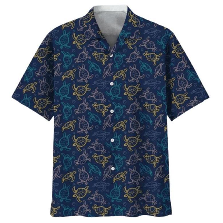 Turtle Pattern Hawaiian Shirt Full Print, Aloha Turtle Beach Shirts, Hawaiian Shirt For Turtle Lovers Summer Gifts