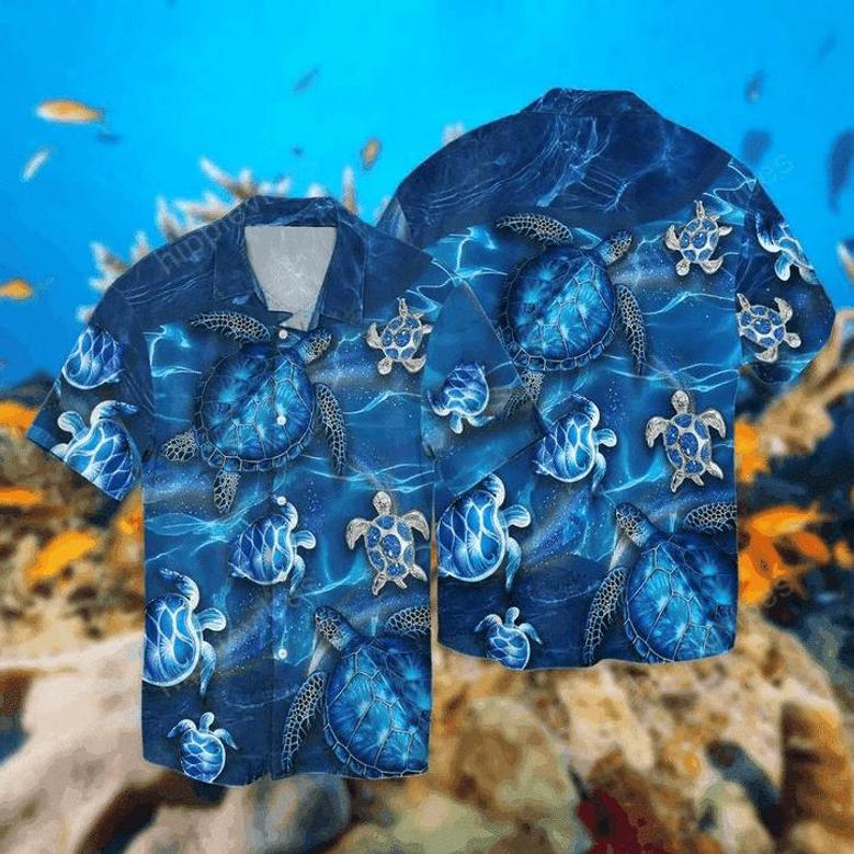 Turtles Blue Hawaiian Shirt, Gift For Turtle Lovers Summer Gifts