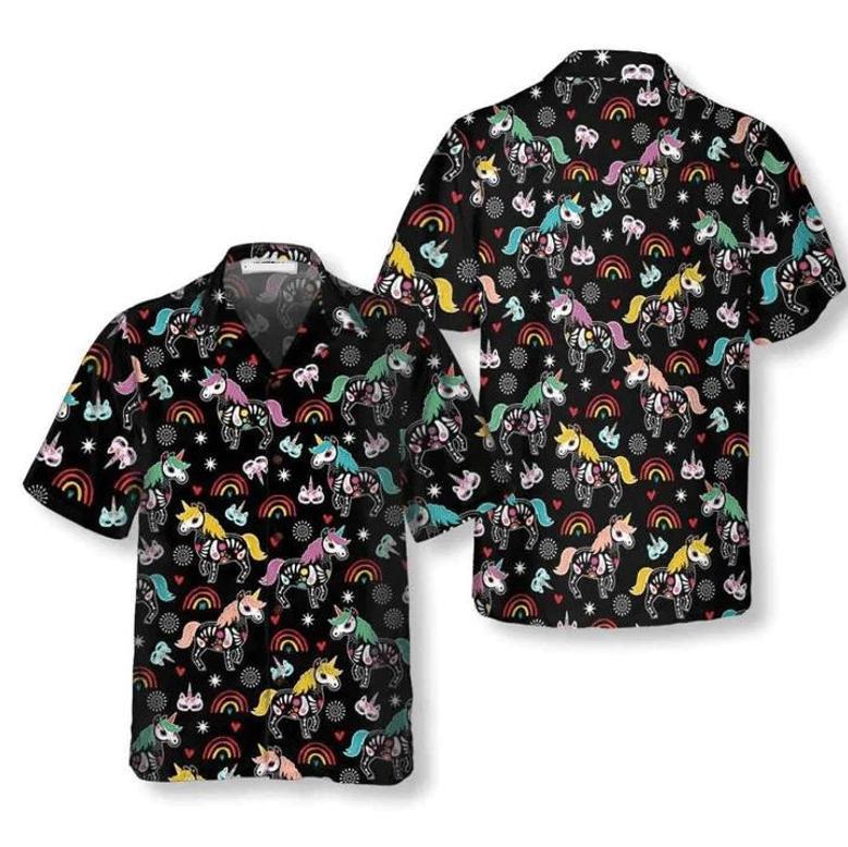 Unicorn Tops Peach Day Of The Dead Hawaiian Shirt Summer Gifts