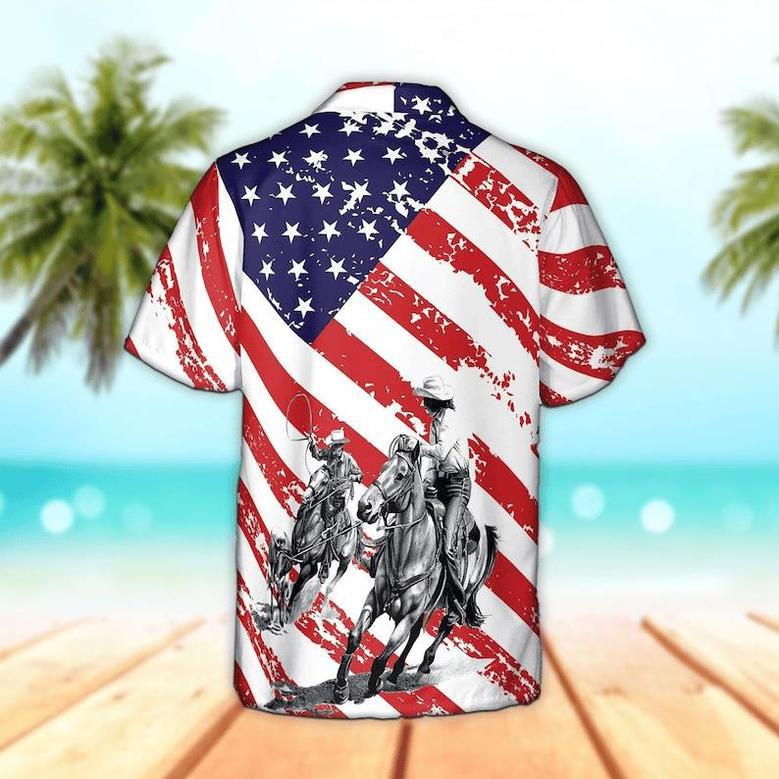 Unisex Horse American Flag Hawaiian Shirt Summer Gifts