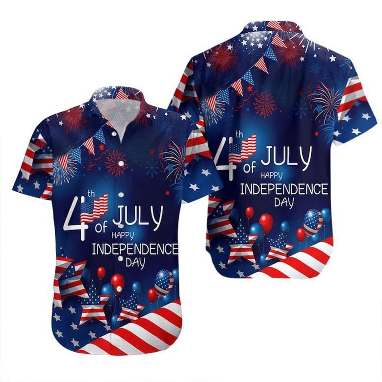 Us Independence Day Hawaiian Shirt, July Aloha Gift, God Bless America Hawaii Shirt, Usa Flag Shirt Summer Gifts