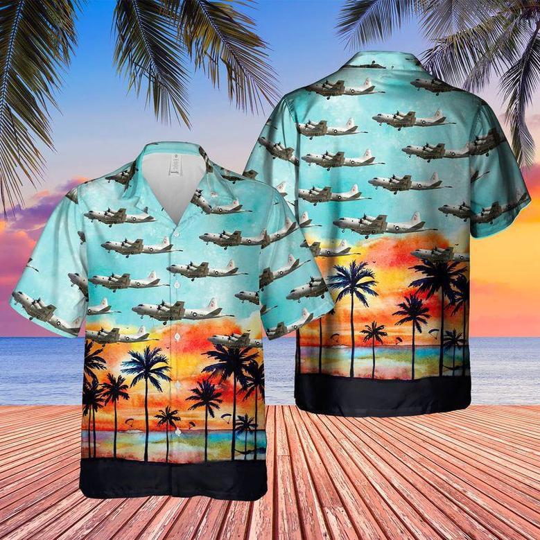 Us Navy Lockheed Orion Hawaiian, Short Sleeve Hawaiian Shirt For Men Summer Gifts