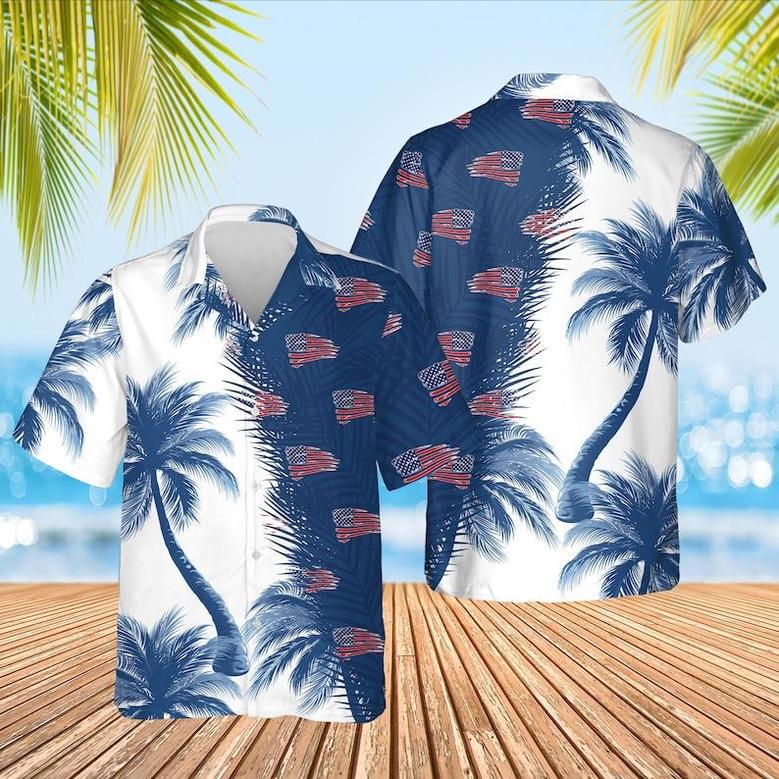 Usa Flag Hawaiian Shirt, Patriotic Usa Tropical Hawaiian Shirt, Summer Hawaiian Shirt Summer Gifts