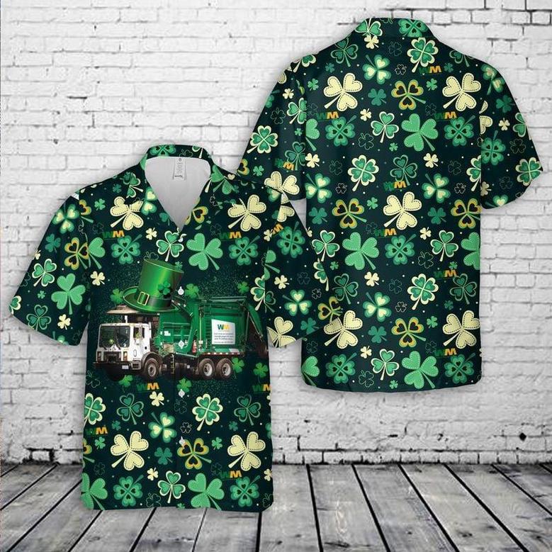 Waste Management, Patrick's Day Hawaiian Shirt, Irish Day Hawaiian Shirt, Men Hawaiian Shirt, Patrick's Shirt Summer Gifts