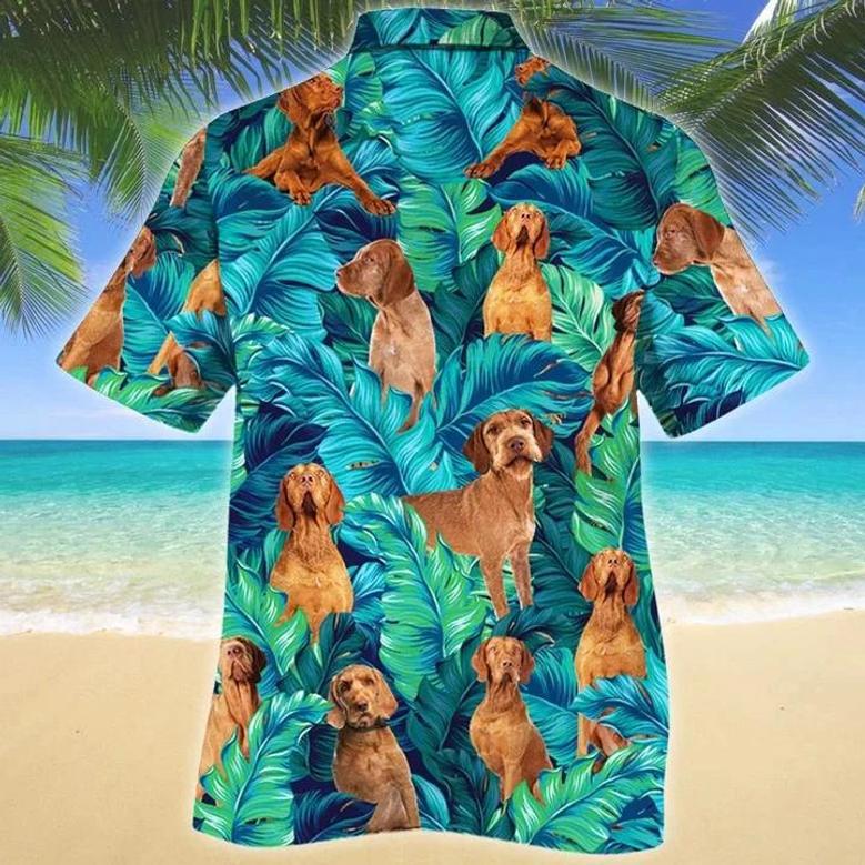 Wirehaired Vizsla Dog Lovers Gift Summer Beach Palm Tree Pattern Hawaiian Shirt Summer Gifts