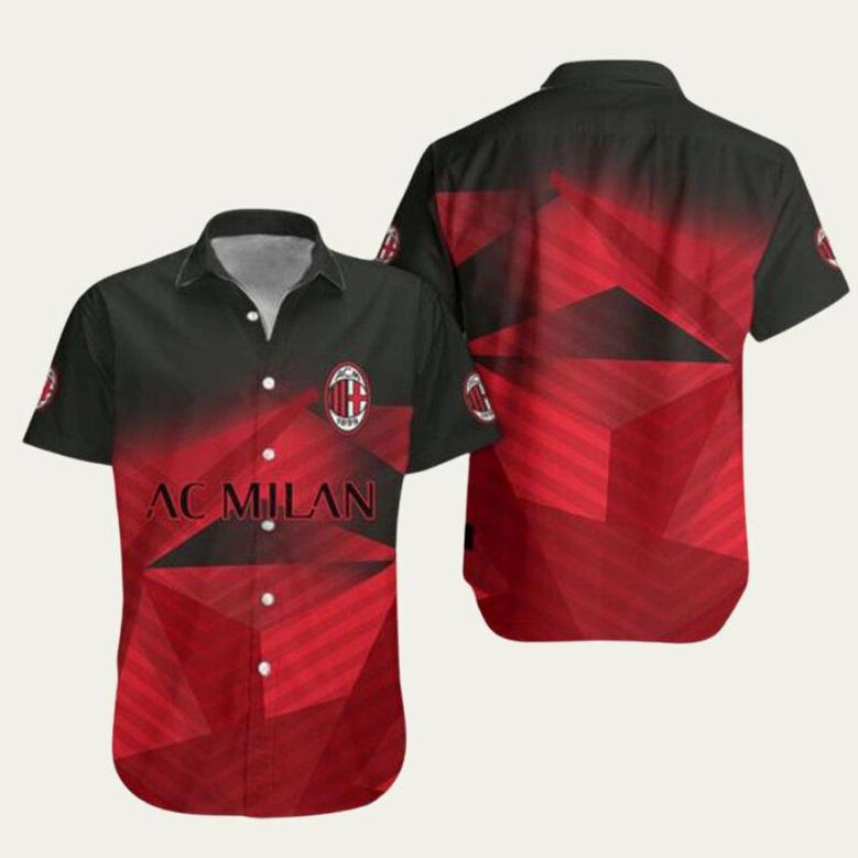 Ac Milan Black Red Hawaiian Hawaiian Shirt