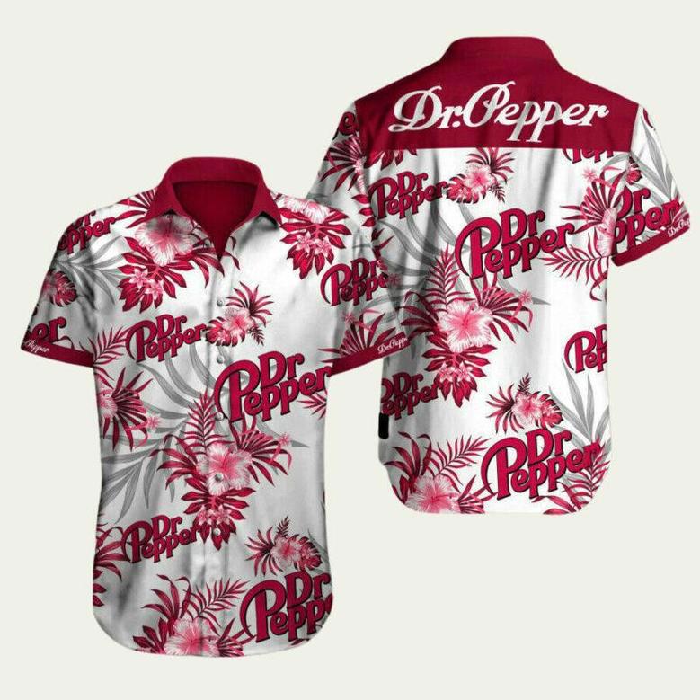 Aloha Summer On Beach With Drpepper Button Hawaiian Shirt