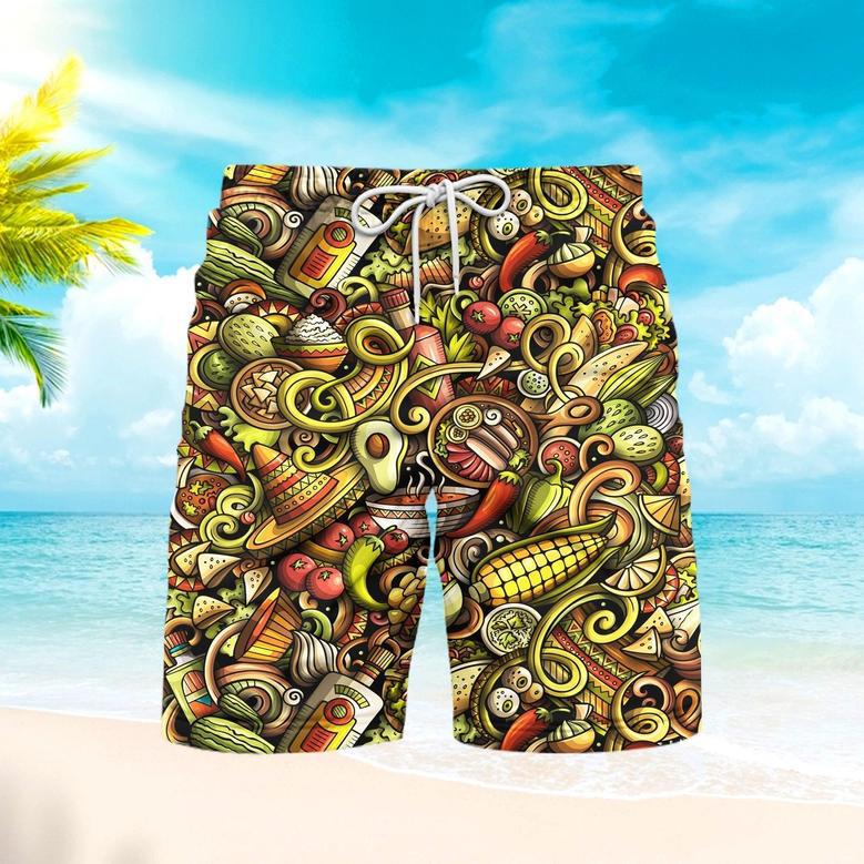 Amazing Mexican Food Beach Shorts For Men