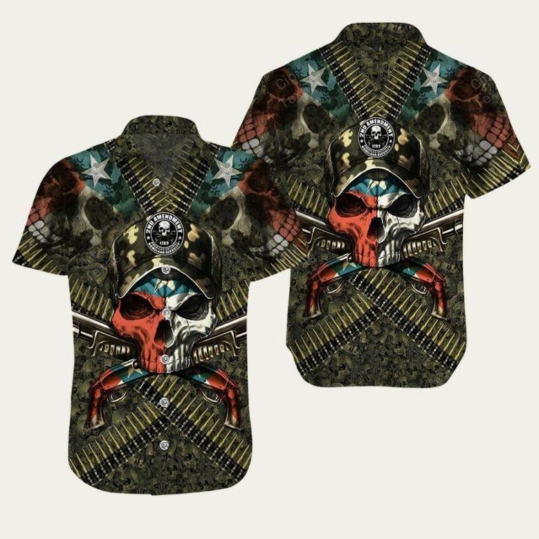 Amendment 1789 Texass Original Homeland Security Skull Hawaiian Shirt