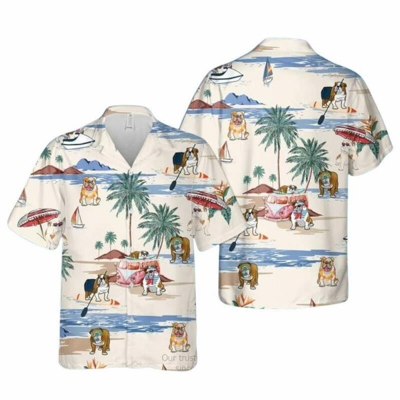 American Bulldog Summer Beach Hawaiian Shirt