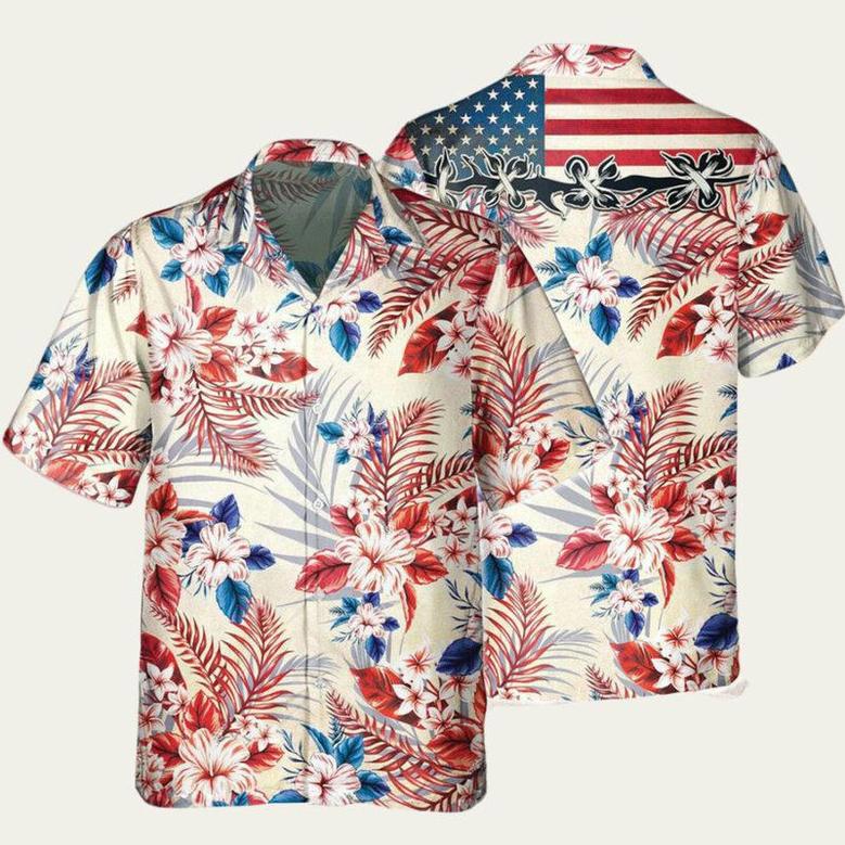 American Flag Summer Patriotic Hawaiian Shirt