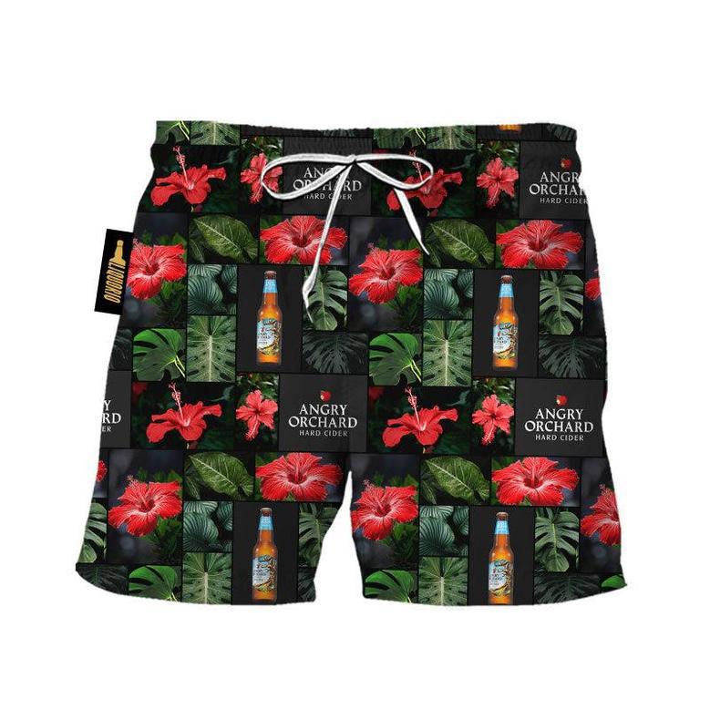 Angry Orchard Hibiscus Flower Swim Trunks