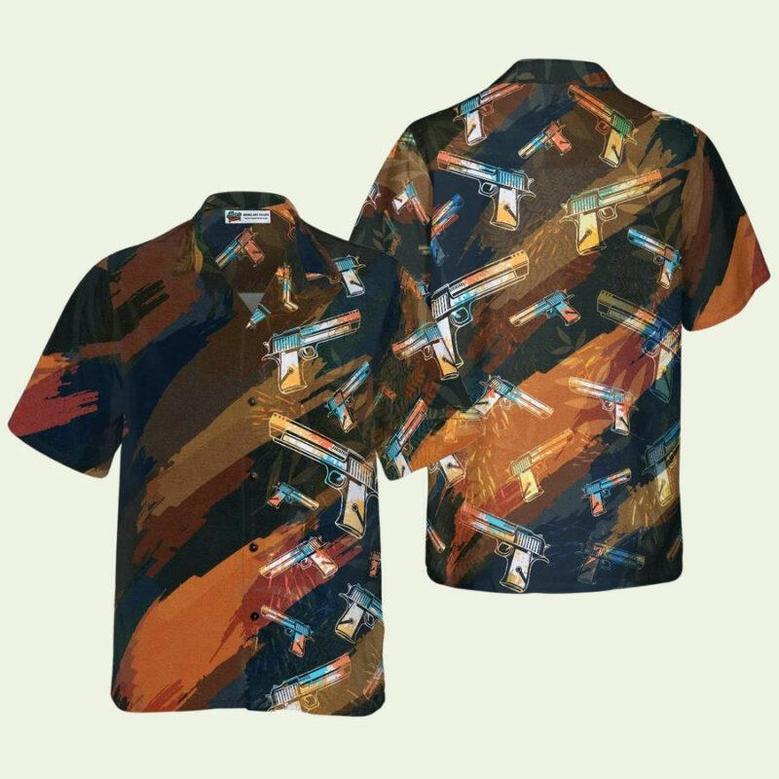 Artistic Tropical Gun Hawaiian Shirt